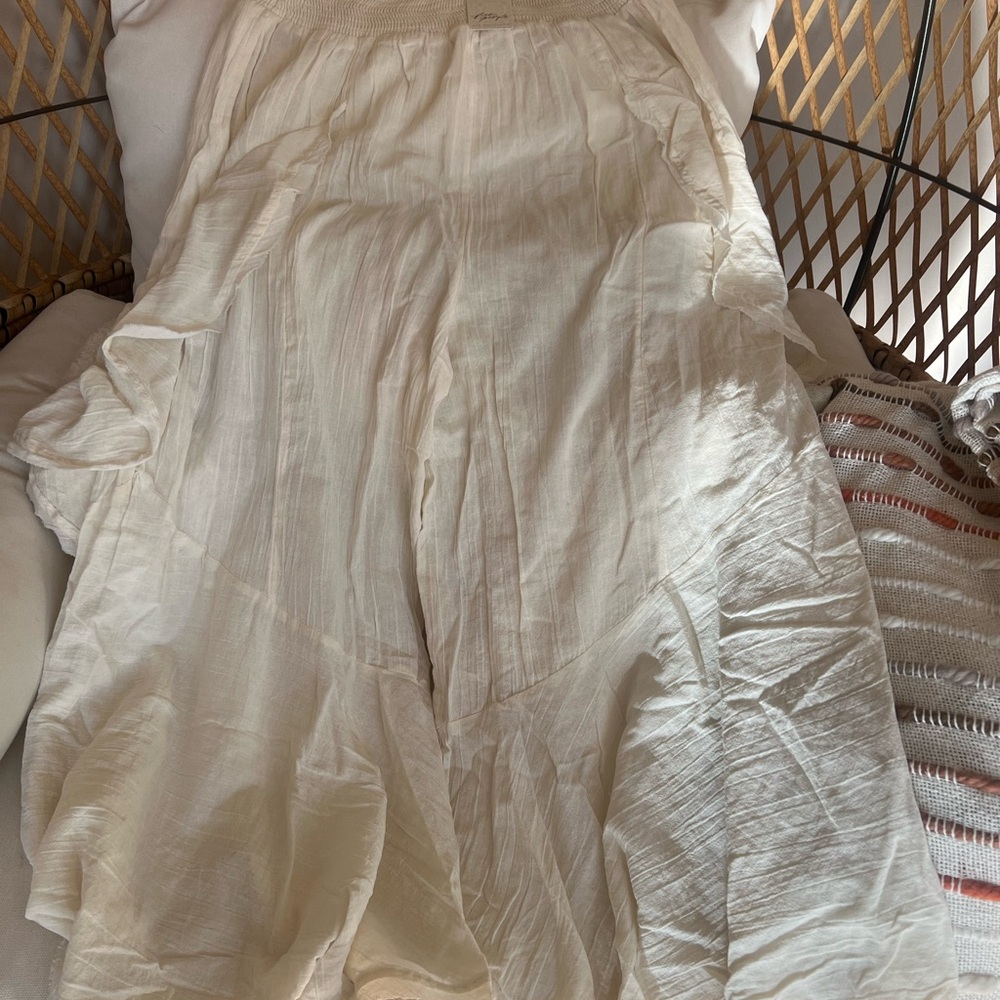 Free People Free-Est Pants NWT – Cream Gauze Tiered Wide Leg (M)
